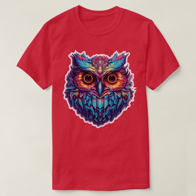 Luminous Nocturne Holographic Owl Splendor 4 T-Shirt (Design Front)