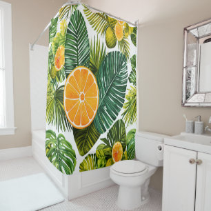 luminous orange garden melody shower curtain