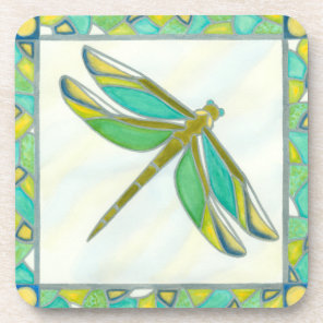 Luminous Pastel Dragonfly by Vanna Lam Beverage Coaster