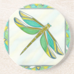 Luminous Pastel Dragonfly by Vanna Lam Drink Coaster