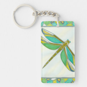 Luminous Pastel Dragonfly by Vanna Lam Keychain