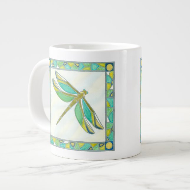 Luminous Pastel Dragonfly by Vanna Lam Large Coffee Mug (Front Left)