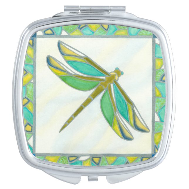 Luminous Pastel Dragonfly by Vanna Lam Mirror For Makeup (Front)