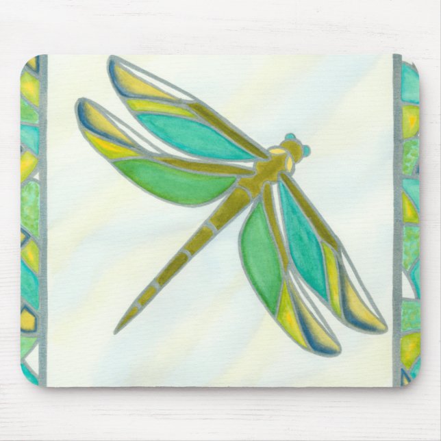 Luminous Pastel Dragonfly by Vanna Lam Mouse Pad (Front)