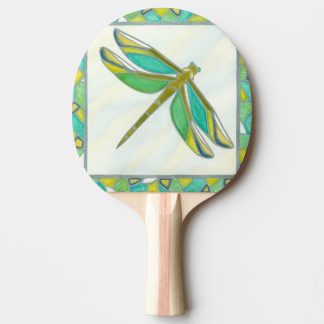 Luminous Pastel Dragonfly by Vanna Lam Ping-Pong Paddle (Front)