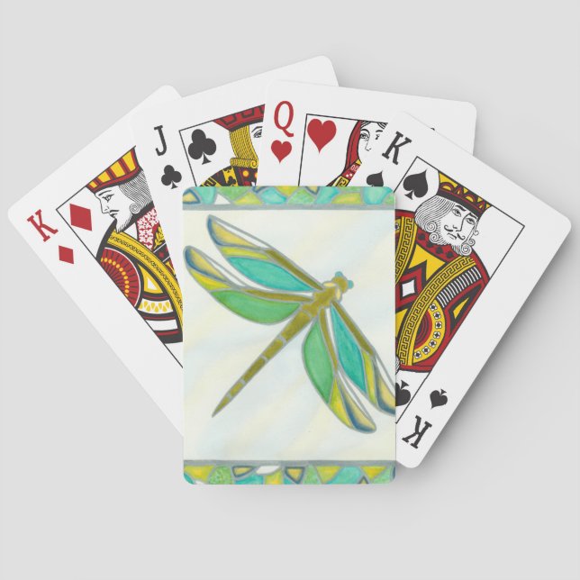 Luminous Pastel Dragonfly by Vanna Lam Poker Cards (Back)