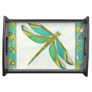 Luminous Pastel Dragonfly by Vanna Lam Serving Tray