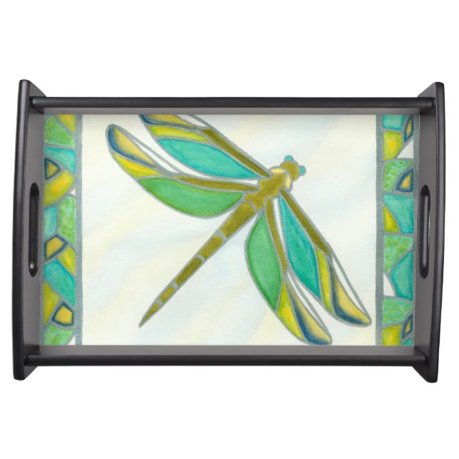 Luminous Pastel Dragonfly by Vanna Lam Serving Tray (Front)