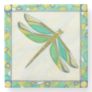 Luminous Pastel Dragonfly by Vanna Lam Stone Coaster