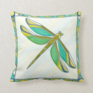 Luminous Pastel Dragonfly by Vanna Lam Throw Pillow