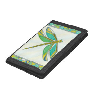 Luminous Pastel Dragonfly by Vanna Lam Tri-fold Wallet