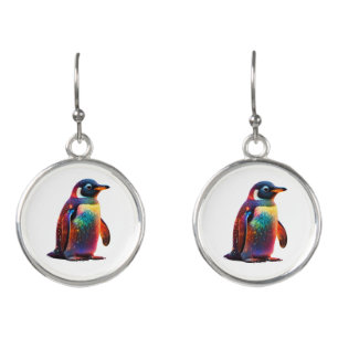 Luminous Penguin Charm Earrings