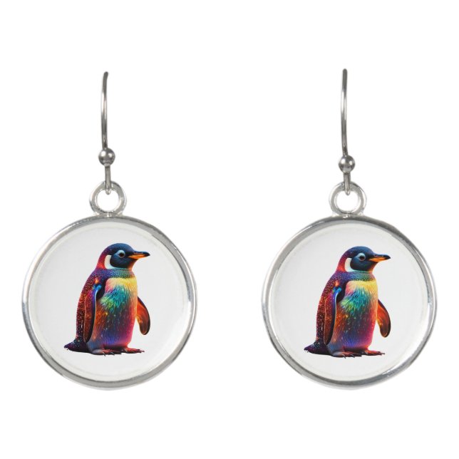 Luminous Penguin Charm Earrings (Front)