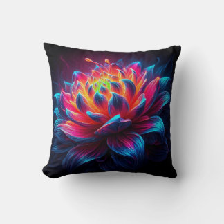 Luminous Petal Bloom Throw Pillow