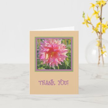 Luminous Pink Dahlia /thank You Card by whatawonderfulworld at Zazzle