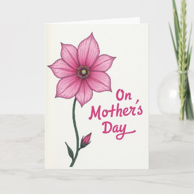 Luminous Pink Mothers Day Card (Front)