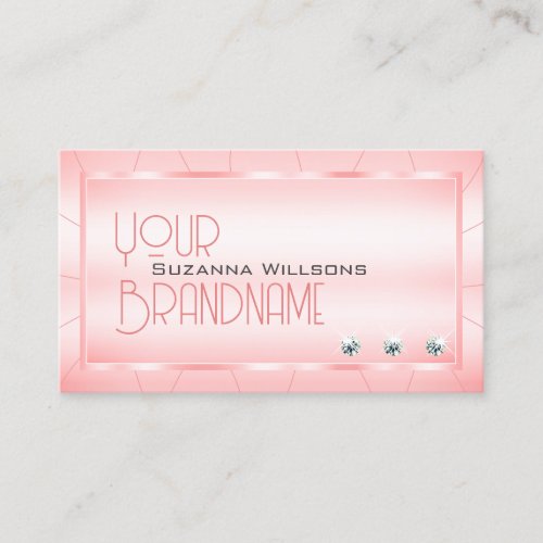 Luminous Pink with Diamonds Glamorous and Stylish Business Card