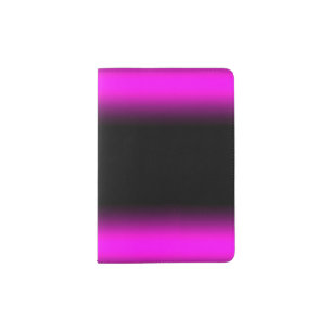 Luminous Pinkish Purple and Black Ombre Passport Holder