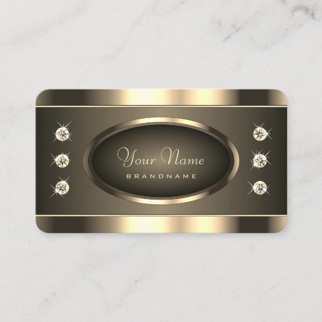 Luminous Platinum Colors with Shimmery Rhinestones Business Card (Front)