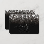 Luminous Platinum Silver Glitter Elegant Beauty Business Card (Front/Back)