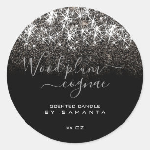Luminous Platinum Silver Glitter Elegant Sticker