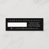 Luminous Platinum Silver Glitter Next Appointment Mini Business Card (Back)