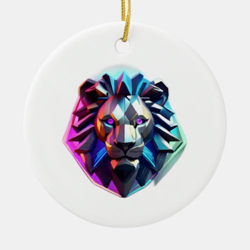 Luminous Pride Geometric Lion Memorial Ornaments