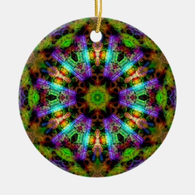 Luminous Psychedelic Mandala Ornament (Front)