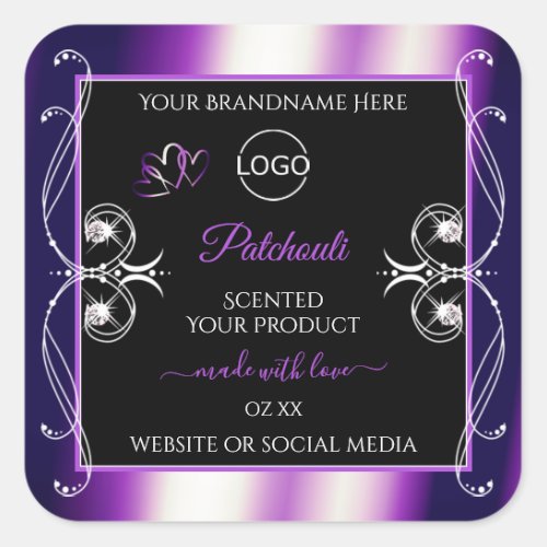 Luminous Purple Black Product Labels Jewels Logo