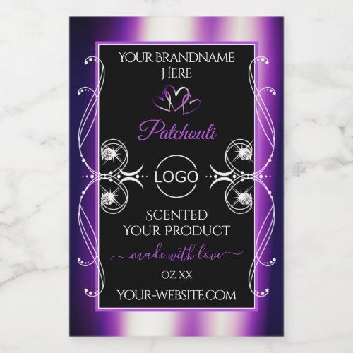 Luminous Purple Black Product Labels Jewels Logo
