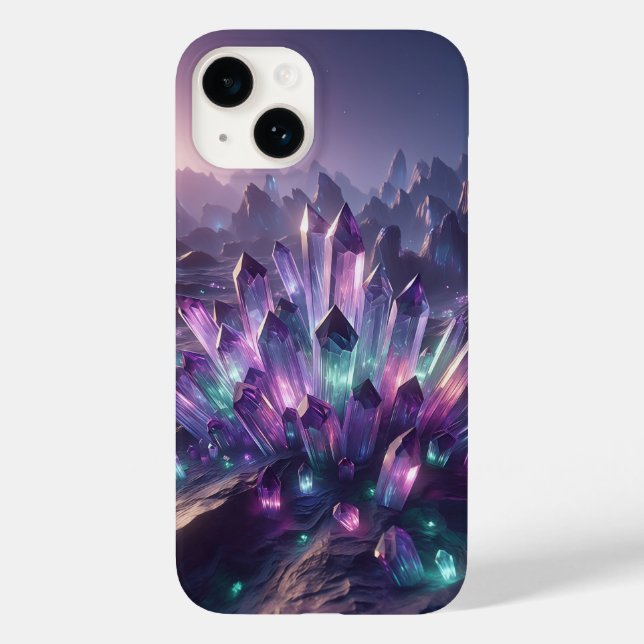 Luminous Purple Crystal Cluster Phone Case - Magic (Back)