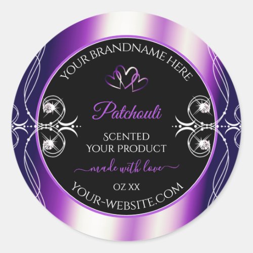 Luminous Purple Frame Black Product Labels Jewels
