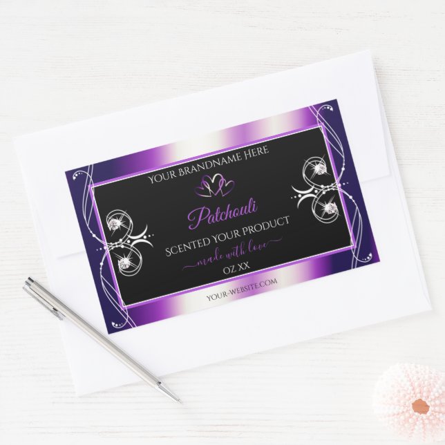 Luminous Purple Frame Black Product Labels Jewels (Envelope)