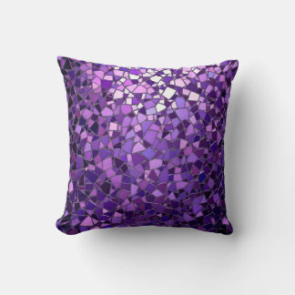 Luminous Purple Mosaic Pattern.Modern Outdoor  Throw Pillow