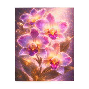 Luminous Purple Orchid Metal Wall Art Tropical