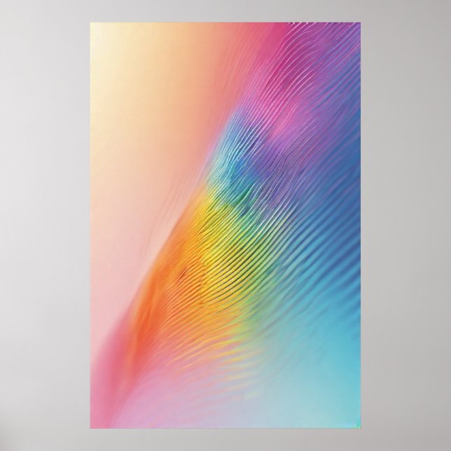 Luminous Rainbow Flow: An Abstract Pastel Wave Poster (Front)