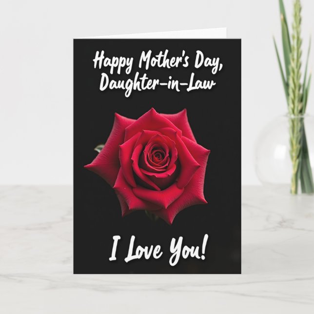 Luminous Red Mothers Day Card (Front)