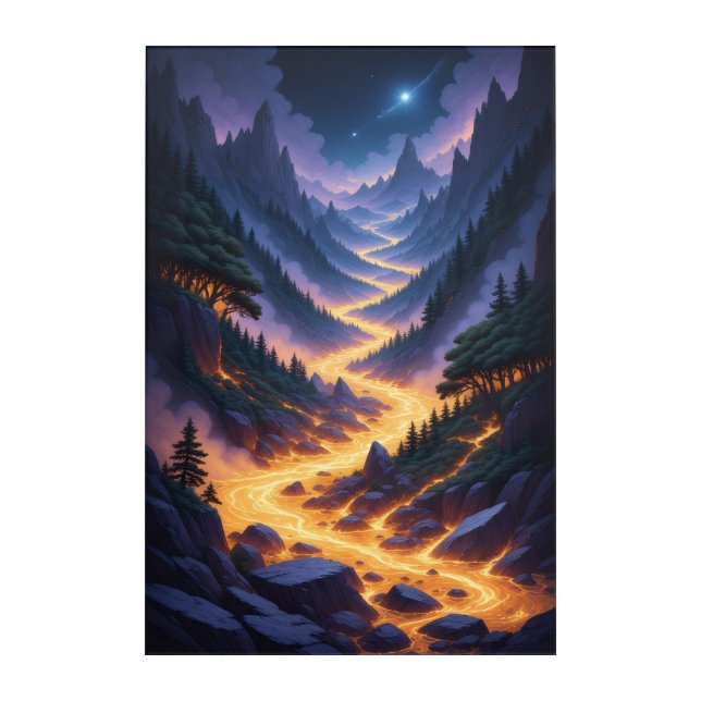 Luminous River Under Moonlight Acrylic Wall Art (Front)