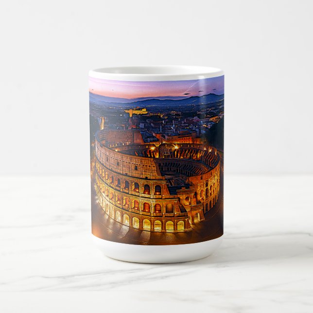 Luminous Roman Colosseum Nightscape Coffee Mug (Center)