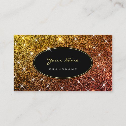 Luminous Rose Golden Glitter Glam Trendy Promotion Business Card