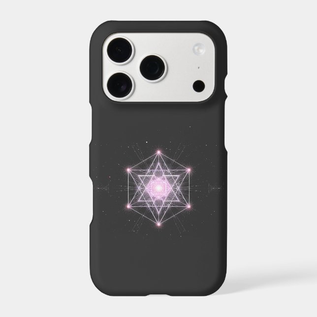 Luminous Sacred Geometry Star Pattern iPhone Case (Back)