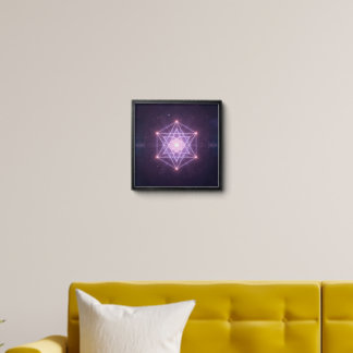 Luminous Sacred Geometry Star Pattern Peel And Stick Photo Tile