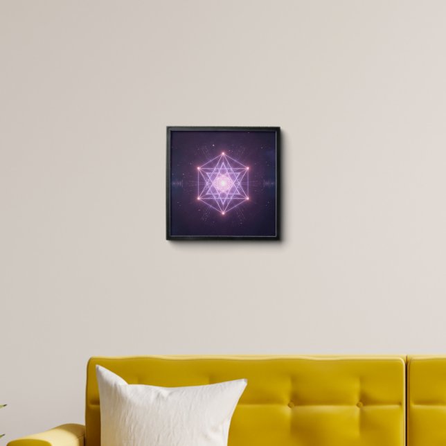 Luminous Sacred Geometry Star Pattern Peel And Stick Photo Tile (Living Room)