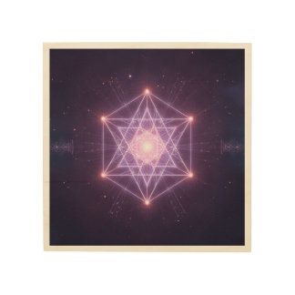 Luminous Sacred Geometry Star Pattern Wood Wall Art