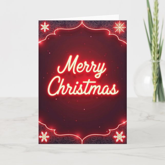 Luminous Script Christmas Card (Front)