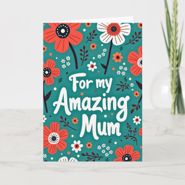 Luminous Script Mum Card (Front)