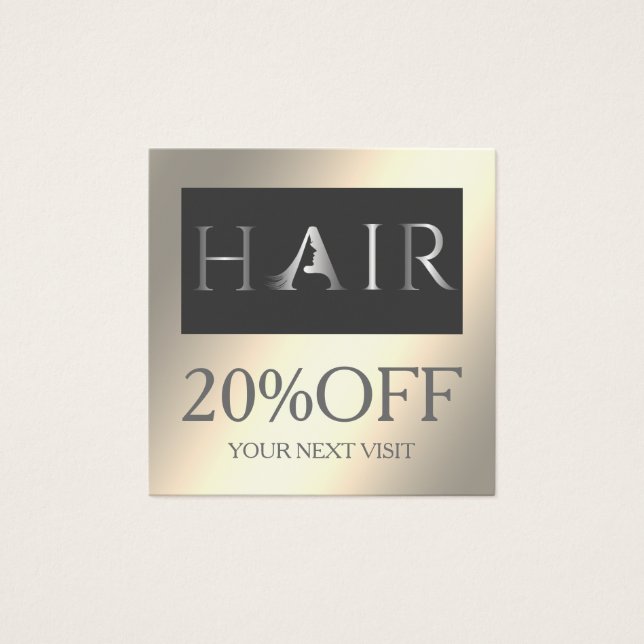 Luminous shiny elegant  HAIR discount card (Front)