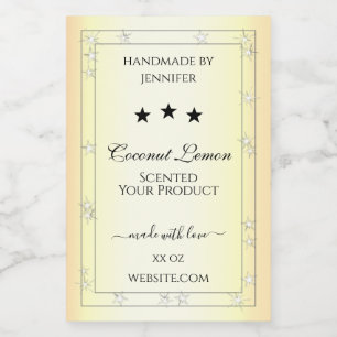 Luminous Silver Glitter Gold Effect Product Labels