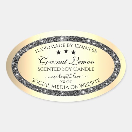 Luminous Silver Glitter Gold Effect Product Labels