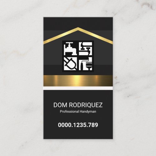Luminous Stylish Exquisite Gold Roof Stripes Business Card